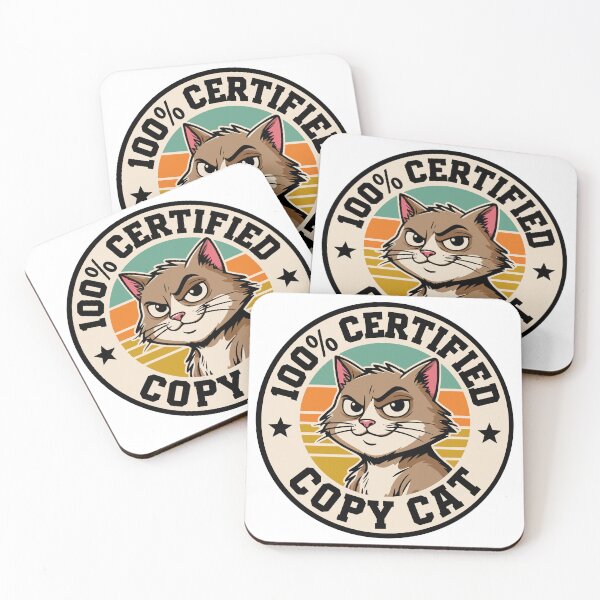 Item preview, 100% Certified Copy Cat Funny Retro Cat Badge Design designed and sold by JPees.