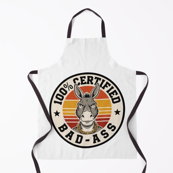 Item preview, 100% Certified Bad-Ass Funny Donkey Retro Badge Design designed and sold by JPees.