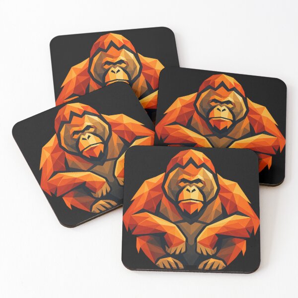 Item preview, Orangutan Geometric Wildlife Art designed and sold by redsharkuk.