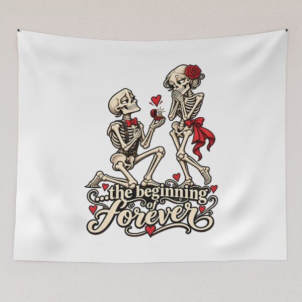 Item preview, Funny Skeleton Couple – The Beginning of Forever designed and sold by Bone & Banter.