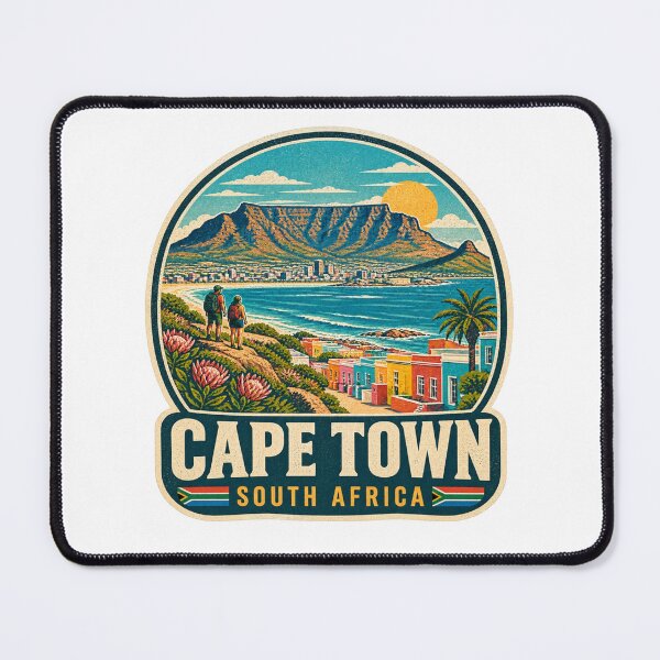 Item preview, Cape Town South Africa Vintage Travel Badge - Table Mountain Art designed and sold by Globalcitytees.