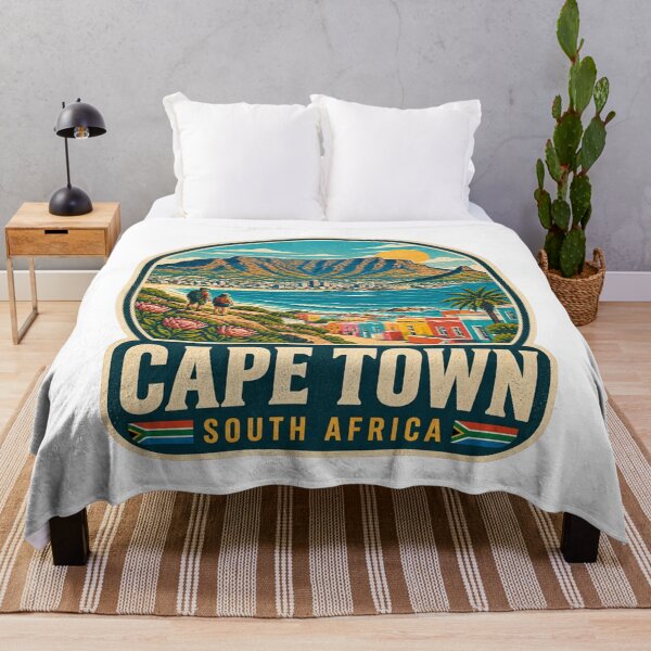 Item preview, Cape Town South Africa Vintage Travel Badge - Table Mountain Art designed and sold by Globalcitytees.