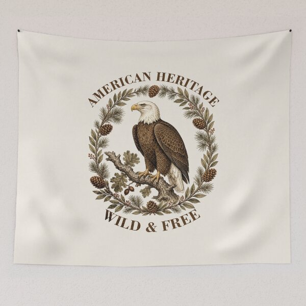 Item preview, American Heritage Wild And Free Bald Eagle Vintage Nature Wreath designed and sold by legacylivingshop.