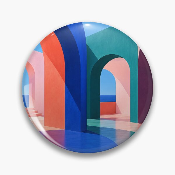 Item preview, Colour Passage – Bold Abstract Architectural Arches in Cobalt Blue, Coral & Teal designed and sold by astersgraphics.