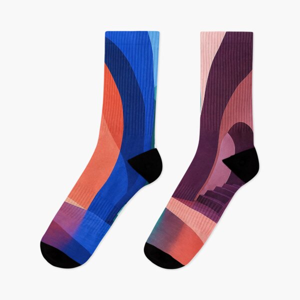 Item preview, Colour Passage – Bold Abstract Architectural Arches in Cobalt Blue, Coral & Teal designed and sold by astersgraphics.