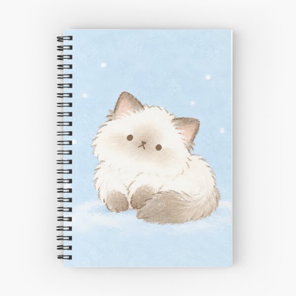 Item preview, Kawaii Ragdoll Cat with a Curled Tail and Pastel Winter Snowflakes designed and sold by AshiraCreations.