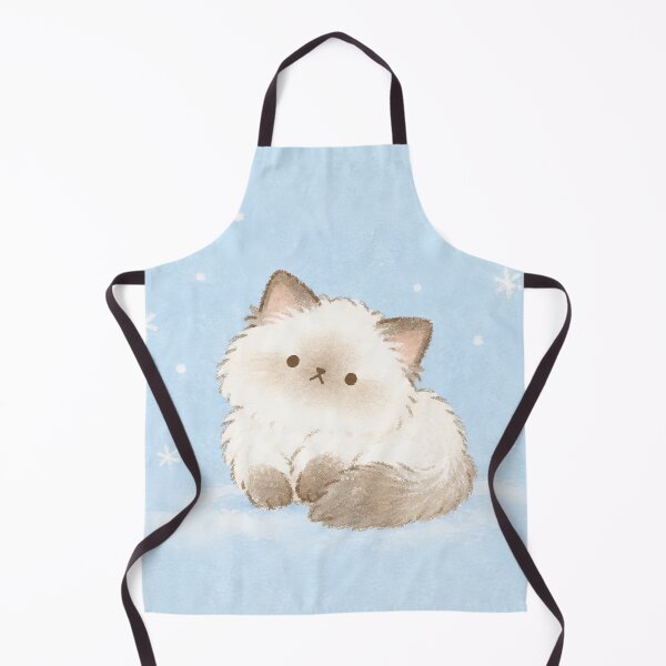 Item preview, Kawaii Ragdoll Cat with a Curled Tail and Pastel Winter Snowflakes designed and sold by AshiraCreations.