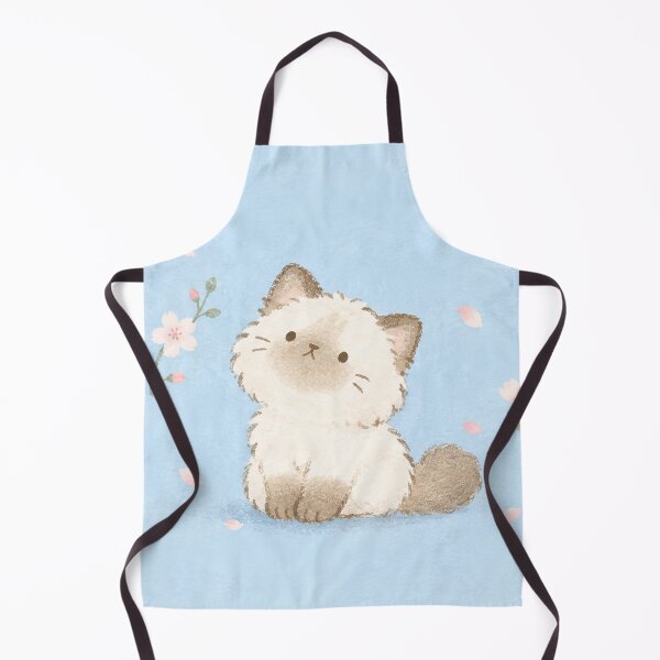 Item preview, Kawaii Ragdoll Cat with Pink Cherry Blossoms on Pastel Blue designed and sold by AshiraCreations.