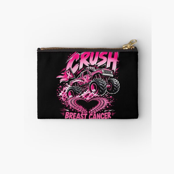 Item preview, Crush Breast Cancer Monster Truck Pink Ribbon Awareness Survivor Supporter designed and sold by FolkGraphics.