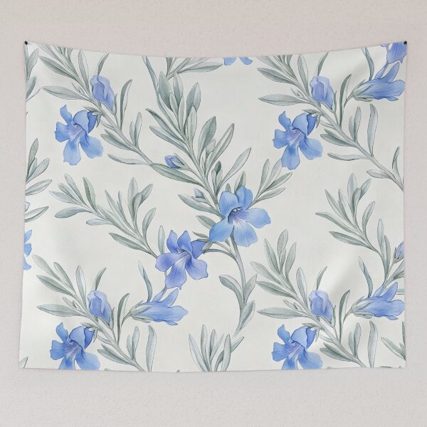 Item preview, Delicate Blue Starflower Meadow designed and sold by Studio BC.