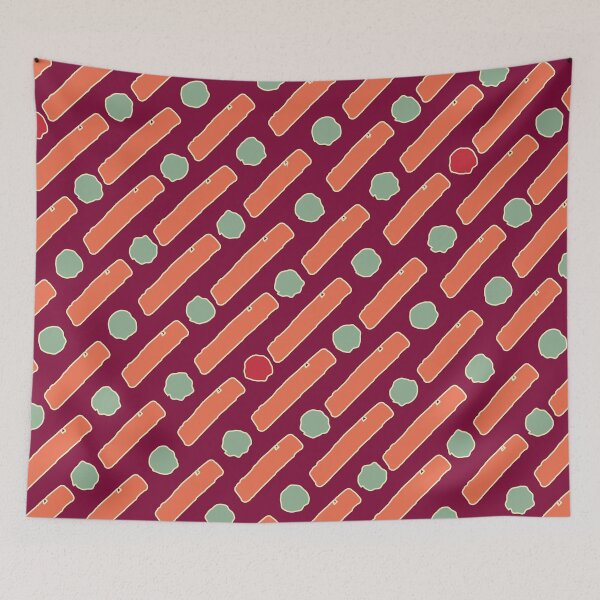 Item preview, Retro Maroon and Orange Diagonal Dash Pattern - Abstract Sage Dots Geometric designed and sold by Caterina@.