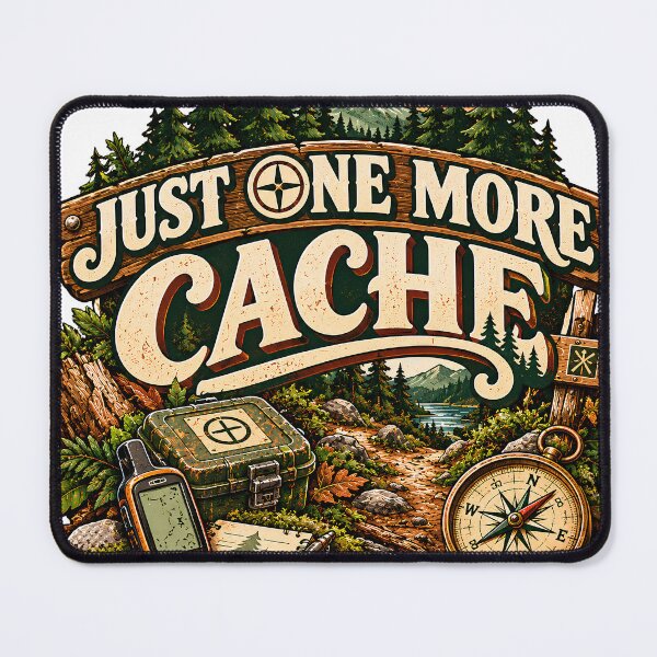 Item preview, Just One More Cache Geocaching Adventure designed and sold by MysticCanvasAi.