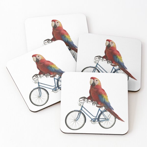 Item preview, Parrot Riding Bicycle Whimsical Art designed and sold by ThePrintArt.
