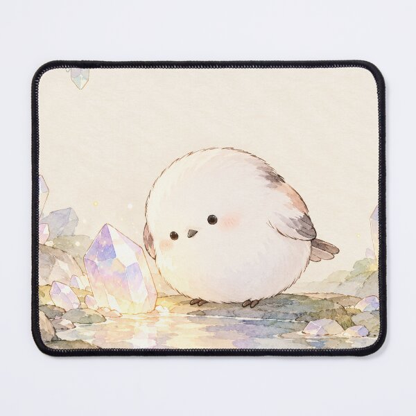 Item preview, Shima Enaga Snow Fairy Bird Exploring a Glowing Pastel Crystal Cave designed and sold by AshiraCreations.