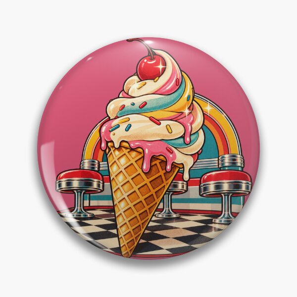 Item preview, Retro 1970s Ice Cream Diner Floor Art – Groovy Vintage Print designed and sold by MagicMakerPh.