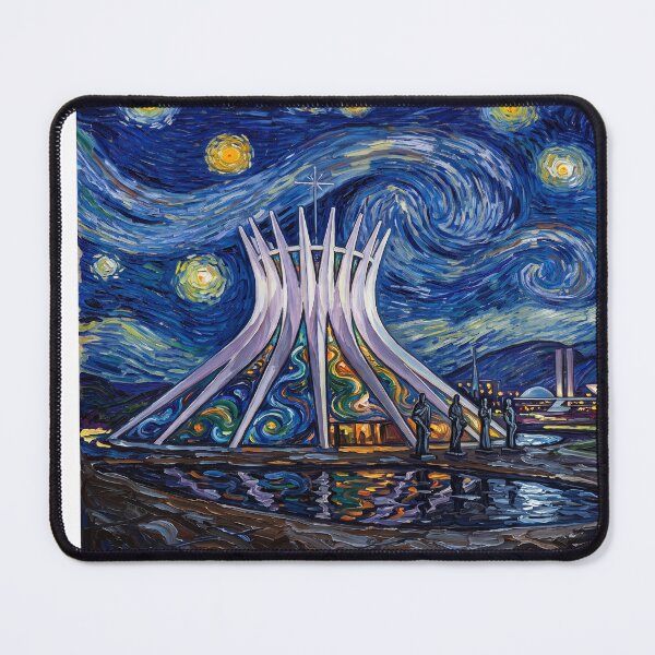 Item preview, Cathedral of Brasília Under Starry Night designed and sold by Bad-Decisions-Designs.