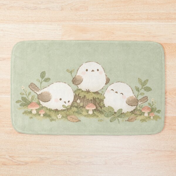 Item preview, Shima Enaga Snow Fairy Bird Trio in a Mossy Mushroom Woodland designed and sold by AshiraCreations.