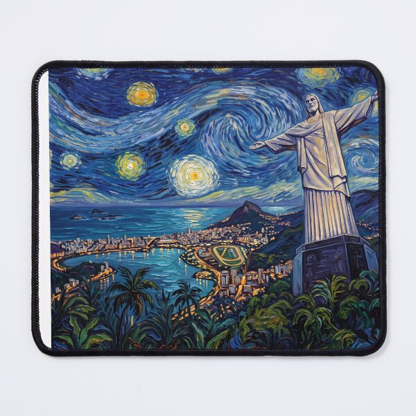 Item preview, Christ the Redeemer Rio de Janeiro Under Starry Night designed and sold by Bad-Decisions-Designs.