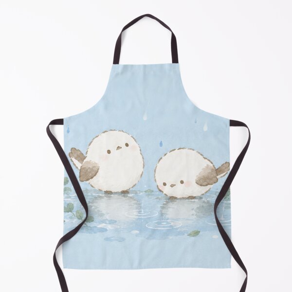 Item preview, Shima Enaga Snow Fairy Bird Pair Watching Rainy Puddle Ripples designed and sold by AshiraCreations.