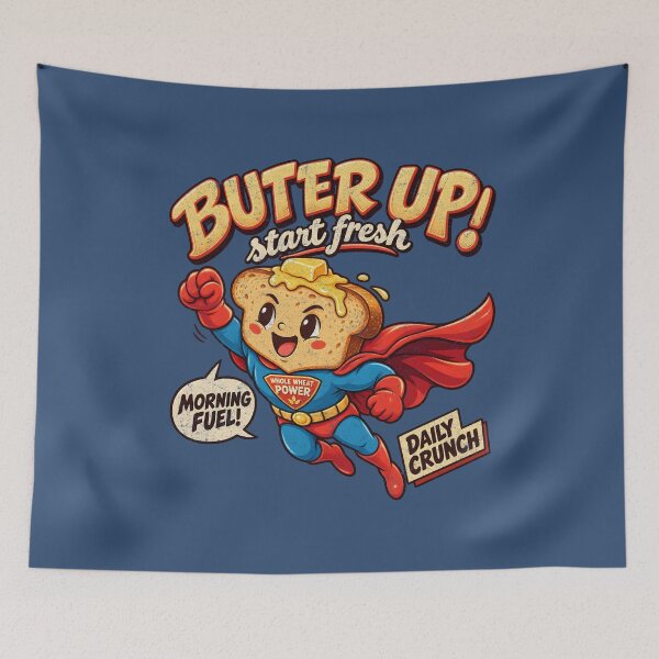 Item preview, Butter Up – Toast Superhero Breakfast Comic designed and sold by AwesomeBeyondLimits.