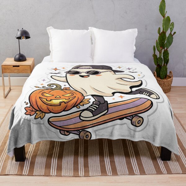 Item preview, Vintage Ghost Skateboarding - Halloween Sticker designed and sold by Simplybe1.