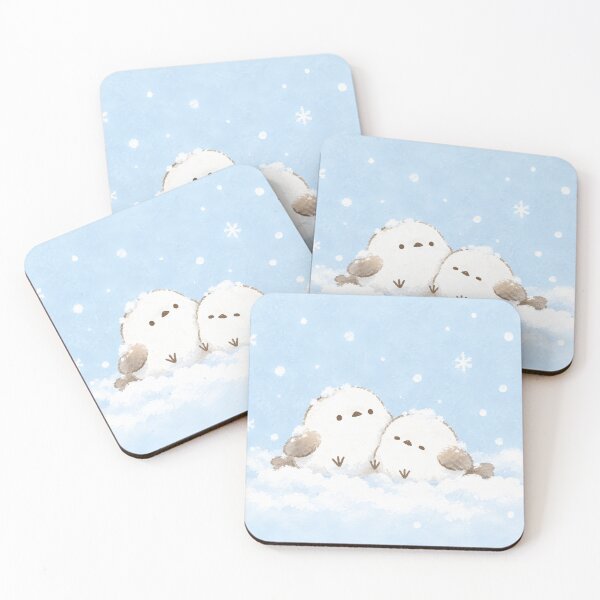 Item preview, Shima Enaga Snow Fairy Bird Pair Snuggling in Winter Snow designed and sold by AshiraCreations.