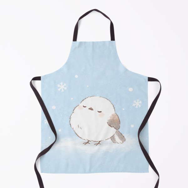 Item preview, Shima Enaga Snow Fairy Bird with Gentle Snowflakes in Pastel Blue designed and sold by AshiraCreations.