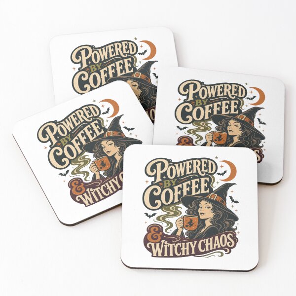 Item preview, Powered by Coffee & Witchy Chaos designed and sold by MOSIDRIP™.