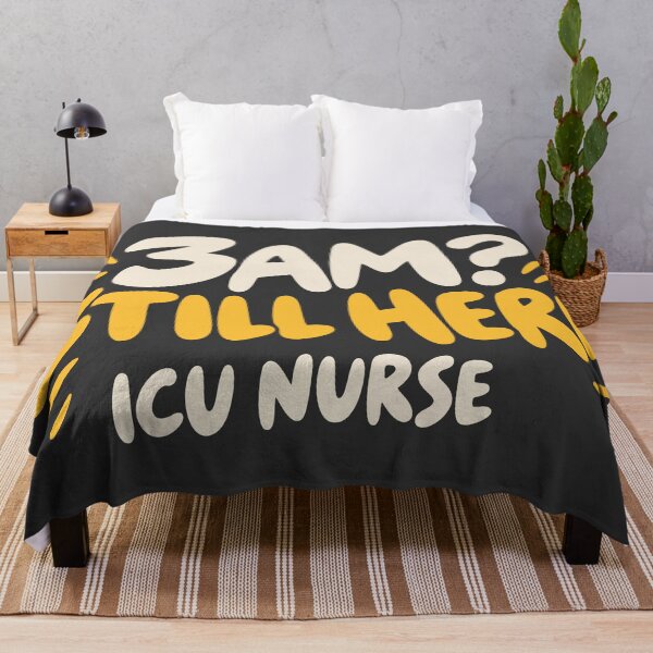 Item preview, 3AM Still Here ICU Nurse – Funny Critical Care Nurse Bucket Hat RN Gift Yellow designed and sold by KiwyStudio.
