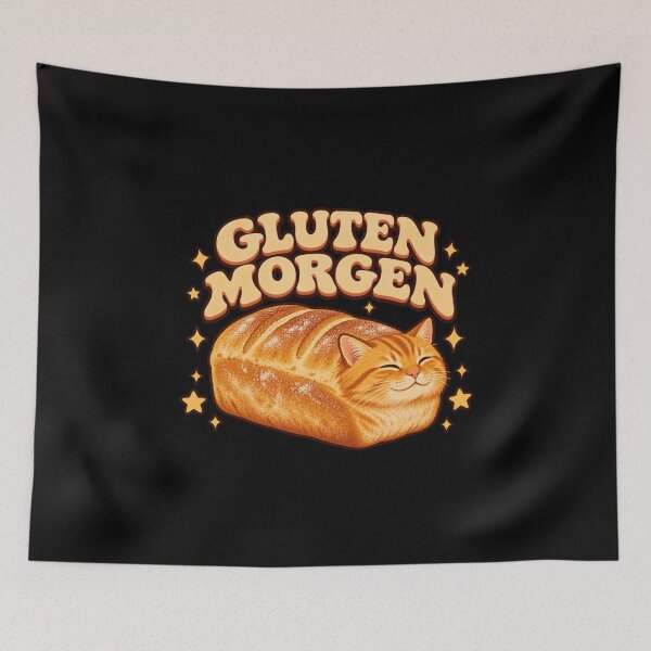 Item preview, Gluten Morgen Orange Cat Loaf of Bread Morning Scene designed and sold by dianadouri.