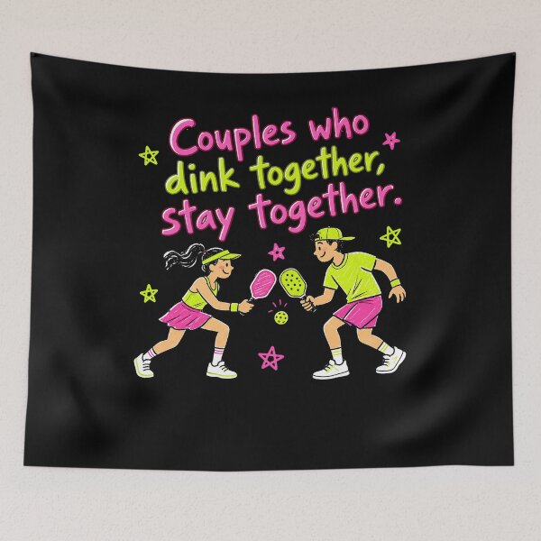 Item preview, Couples Who Dink Together Stay Together – Funny Pickleball Couple Design designed and sold by AW2 Designs.