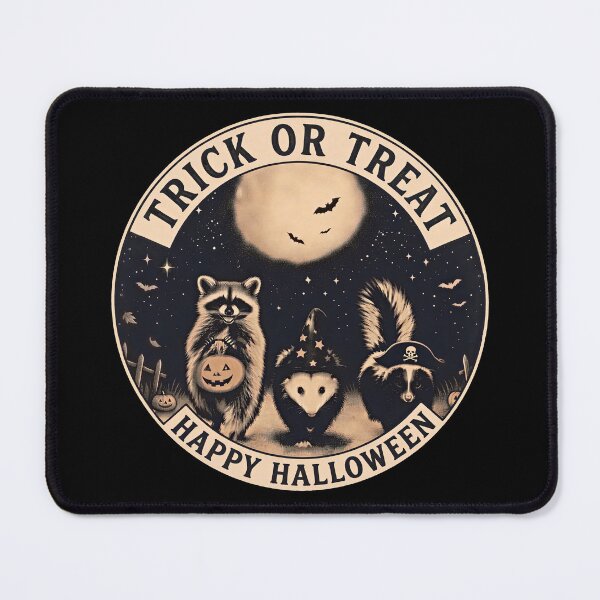 Item preview, Halloween Raccoon Opossum Skunk Funny Pumpkin Spooky Moon  designed and sold by gear-posters.