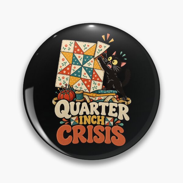 Item preview, Quarter Inch Crisis Funny Quilting Black Cat designed and sold by MOTIFOLK.