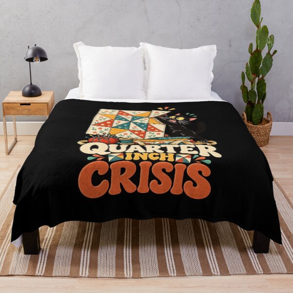 Item preview, Quarter Inch Crisis Funny Quilting Black Cat designed and sold by MOTIFOLK.