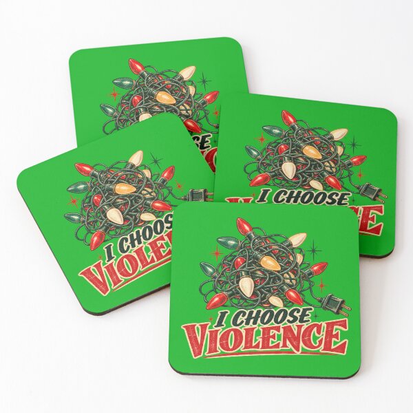 Item preview, I Choose Violence Funny Christmas Lights Dark Holiday Humor V1 designed and sold by DopeyRobot.