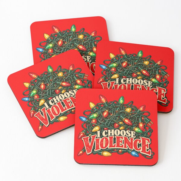 Item preview, I Choose Violence Funny Christmas Lights Dark Holiday Humor V2 designed and sold by DopeyRobot.