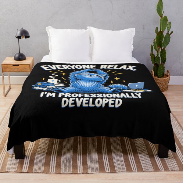Item preview, Everyone Relax, I'm Professionally Developed Professional Development Developer Programmer Cat designed and sold by FolkGraphics.