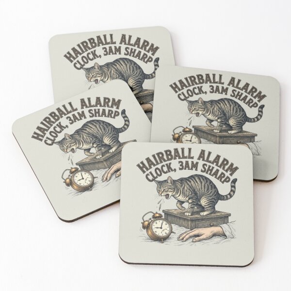 Item preview, Hairball Alarm Clock Funny Gross Cat Humor Funny Cat Owner Gift designed and sold by FurRealStudioCo.