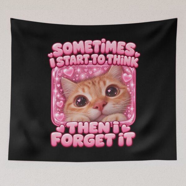 Item preview, Sometimes I Start to Think Then I Forget It Cute Kitten designed and sold by dianadouri.