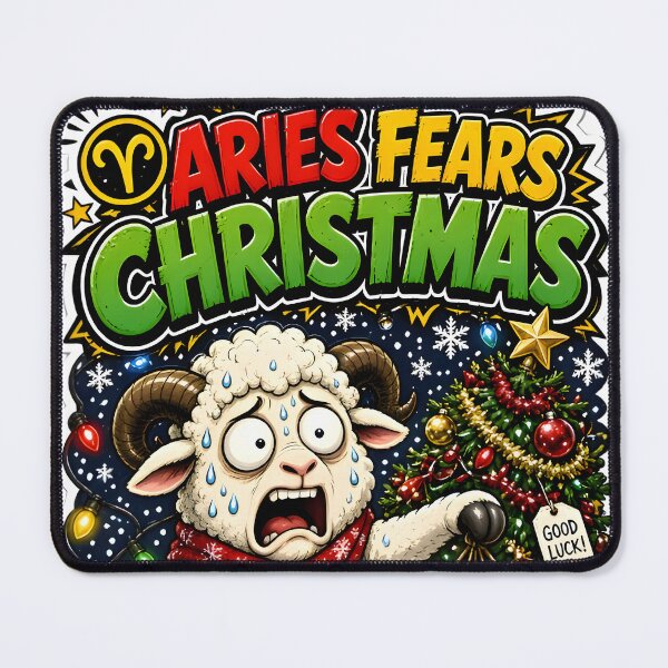 Item preview, Funny Aries Fears Christmas Zodiac Design designed and sold by Zodiac Celestial Art.