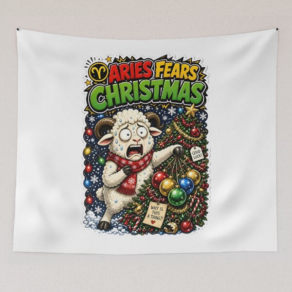 Item preview, Funny Aries Fears Christmas Zodiac Design designed and sold by Zodiac Celestial Art.