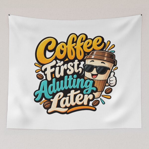 Item preview, Coffee First Adulting Later – Funny Retro Coffee Lover Design designed and sold by HSE1.