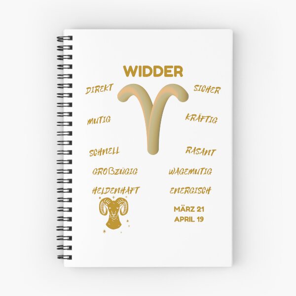 Item preview, Widder Zodiac Sign Astrology Symbol Horoscope - Metallic Gold & White (German Version) designed and sold by ZODIARA.