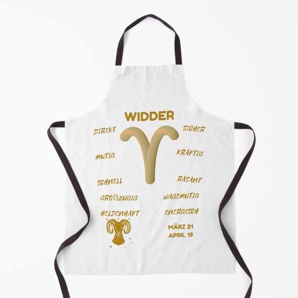 Item preview, Widder Zodiac Sign Astrology Symbol Horoscope - Metallic Gold & White (German Version) designed and sold by ZODIARA.