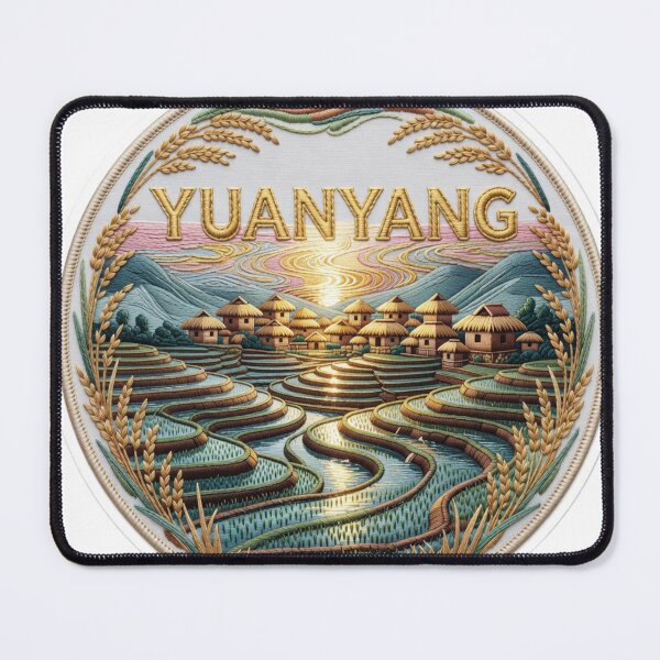 Item preview, Yuanyang China Yunnan Rice Terraces Village Embroidered Patch Sticker designed and sold by Imaginarium of Chaos falcon88 .