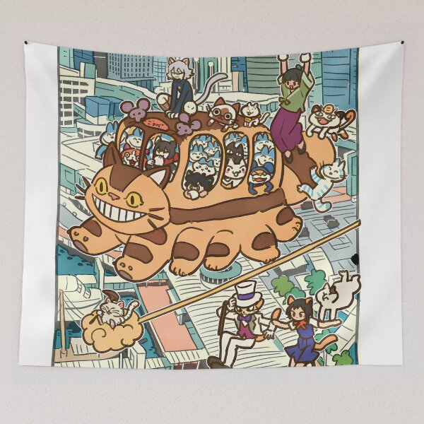 Item preview, Cute cat day art [[kiki's]] go -%[ghiblis]%- flying aways  designed and sold by Wholanshop.