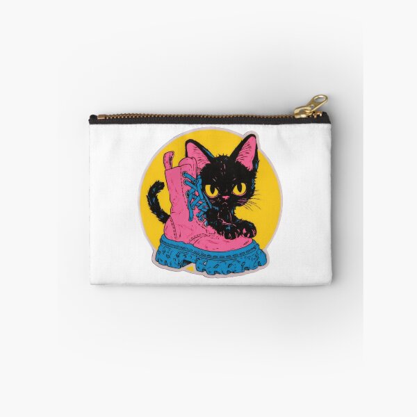 Item preview, Black Cat in Combat Boot – colorful Pastel Goth Sticker designed and sold by Audra-studio.