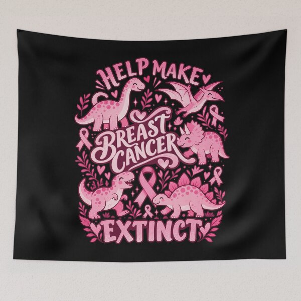 Item preview, Help Make Breast Cancer Extinct Pink Dinosaurs Awareness designed and sold by dianadouri.