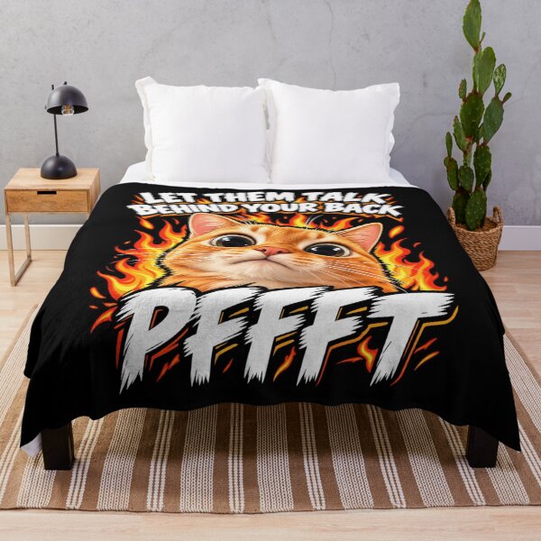 Item preview, Let Them Talk Behind Your Back Pffft Flaming Cat Portrait designed and sold by dianadouri.