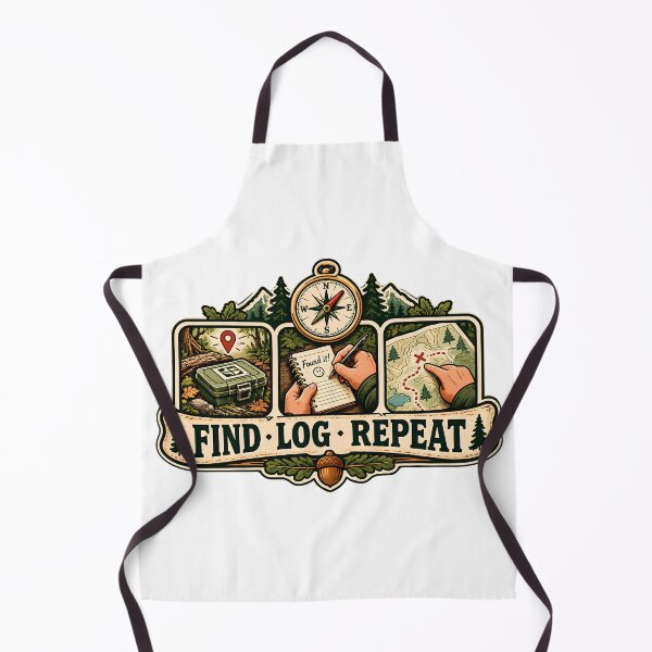 Item preview, Vintage Find Log Repeat Geocaching Badge designed and sold by MysticCanvasAi.